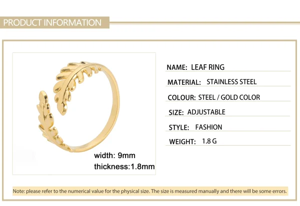 Bague en acier inoxydable pour femme, bijou ouvert,… – Rune de… – Image 14