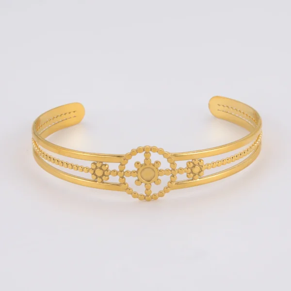 Bracelet manchette soleil en acier inoxydable pour… – Chant des… – Image 5