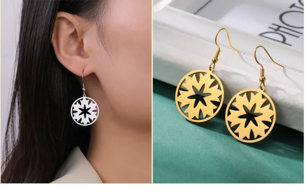 Boucles d'oreilles bohème en acier inoxydable pour… – Ailes… – Image 27