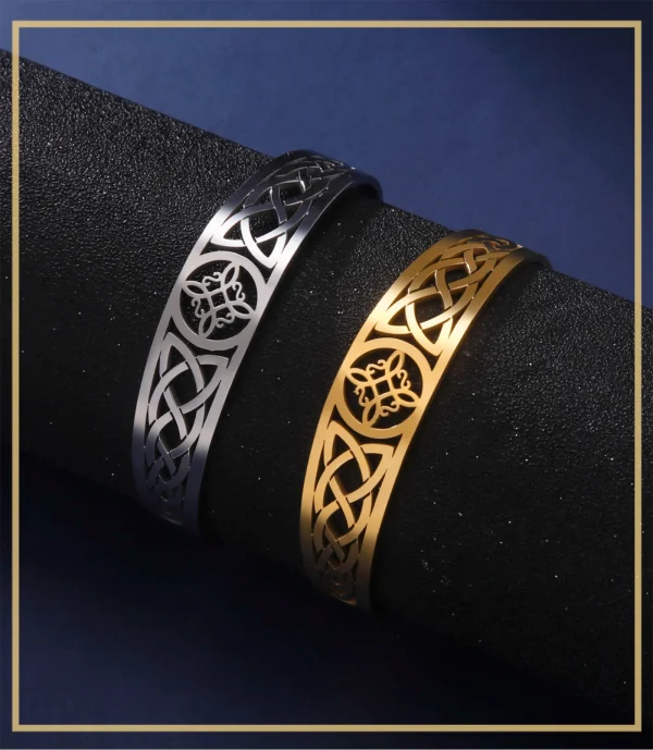 Bracelets manchette en acier inoxydable avec nœud de… – Rune de… – Image 16