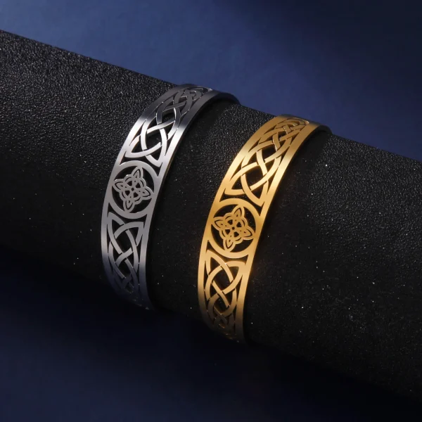 Bracelets manchette en acier inoxydable avec nœud de… – Rune de… – Image 6