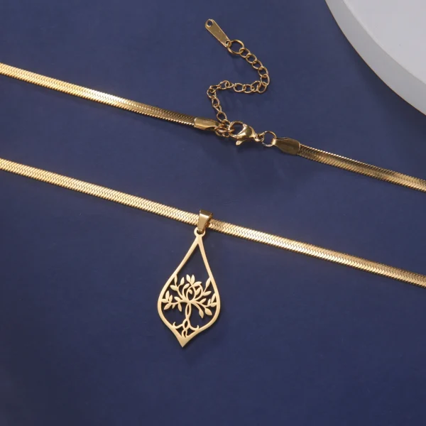 collier arbre de vie pour femmes et filles, en acier… – Chant… – Image 17