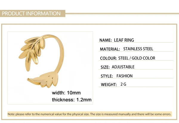 Bague en acier inoxydable pour femme, bijou ouvert,… – Rune de… – Image 16