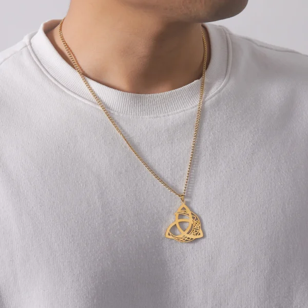 ingsIrish Celtics Noeud Lune Pendentif Collier pour… – Lueur… – Image 3