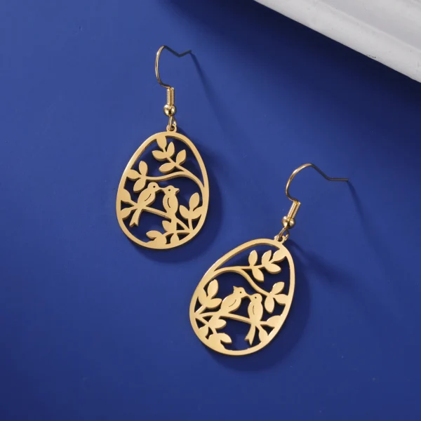 Boucles d'oreilles pendantes en acier inoxydable pour… – Chant… – Image 17
