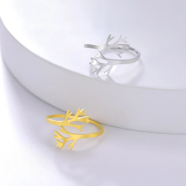 bague ajustable en acier inoxydable pour femmes et… – Ailes… – Image 15