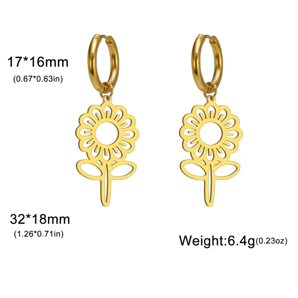 Boucles d'oreilles pendantes de fleurs mignonnes pour… – Chant… – Image 6