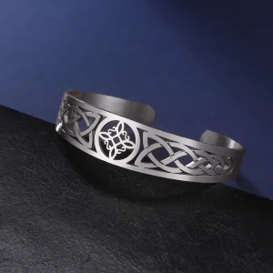 Bracelets manchette en acier inoxydable avec nœud de… – Rune de…