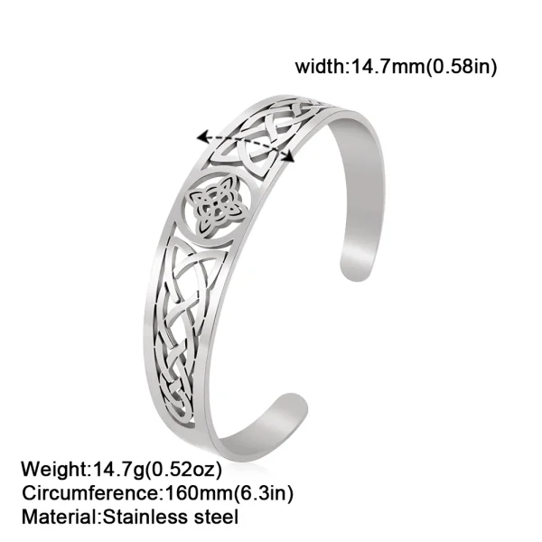 Bracelets manchette en acier inoxydable avec nœud de… – Rune de… – Image 7