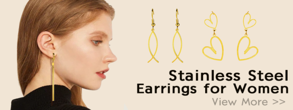Boucles d'Oreilles Ailes d'Ange en Acier Inoxydable pour… –… – Image 15