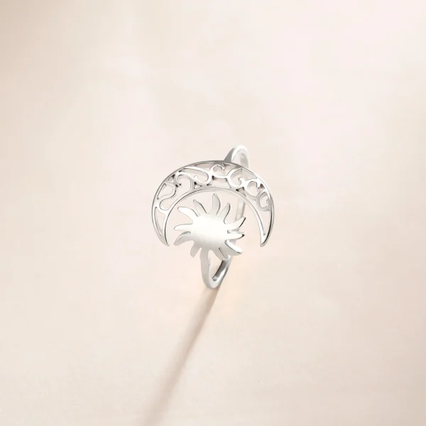 bague soleil en forme de croissant de lune pour… – Ailes d’Ange – Image 13