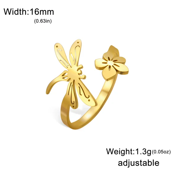 fleur libellule papillon abeille anneaux ouverts pour… – Rune… – Image 10