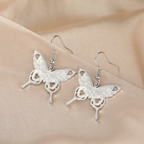 Butterfly Women's Earrings Stainless Steel Gold Color… – Rune… – Image 2