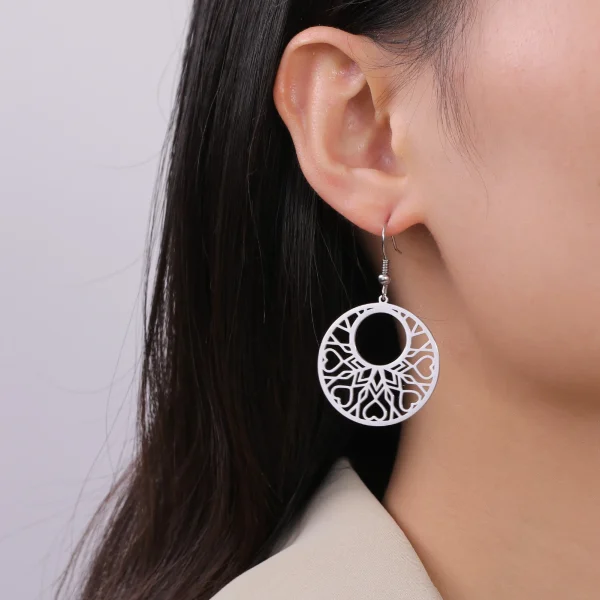Boucles d'oreilles bohème en acier inoxydable pour… – Ailes… – Image 2