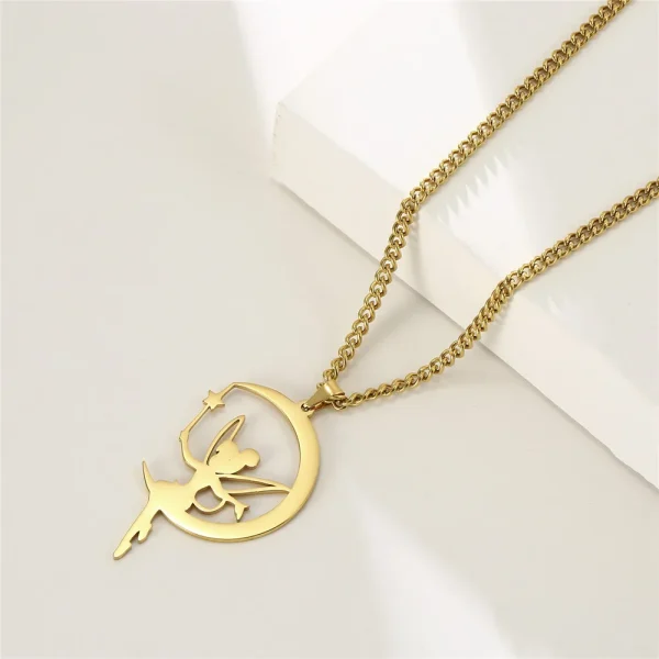 Collier pendentif elfe nickel é pour femmes et filles,… – Éclat… – Image 5