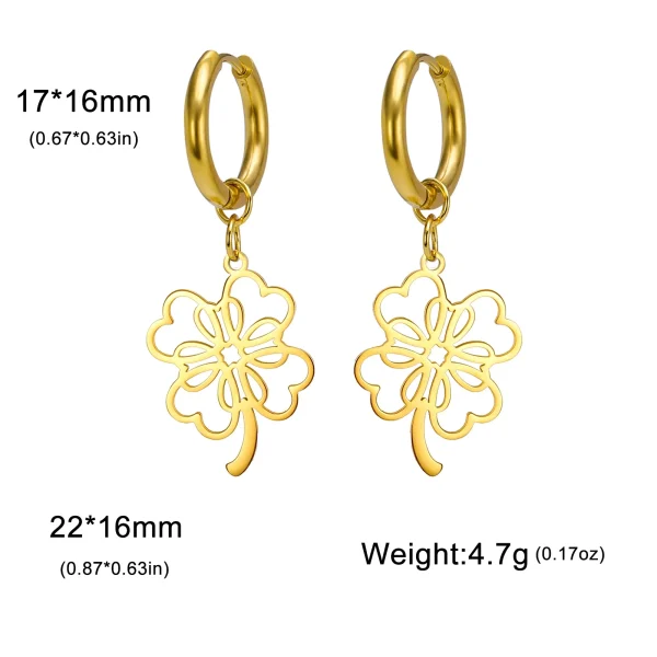 Boucles d'oreilles pendantes Everver à quatre feuilles… – Éclat… – Image 10