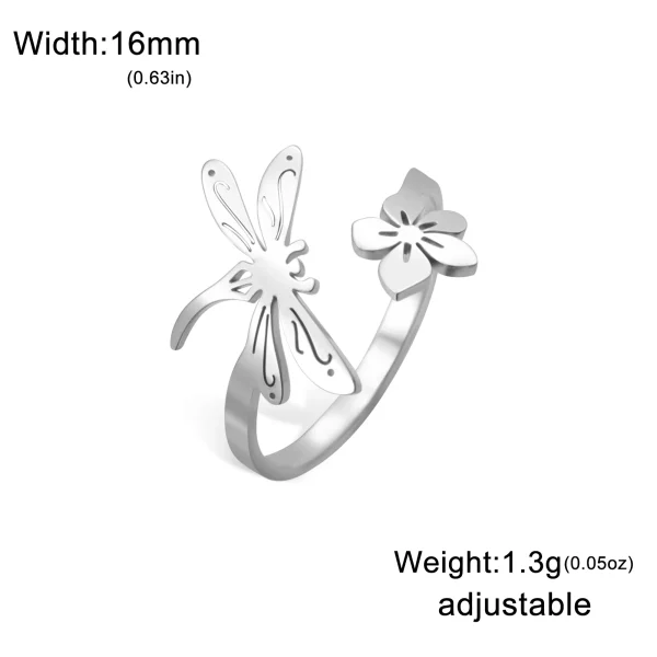 fleur libellule papillon abeille anneaux ouverts pour… – Rune… – Image 9
