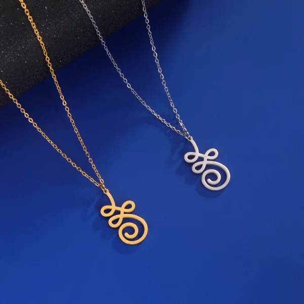 fleur de Lotus Yoga Om Unalome pendentif collier en… – Éclat… – Image 31