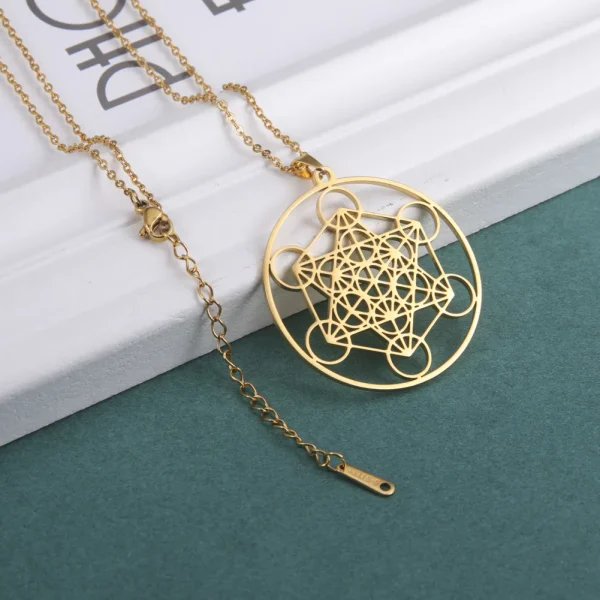 collier Cube d'ange sceau archange Metatron, en acier… – Lueur… – Image 10