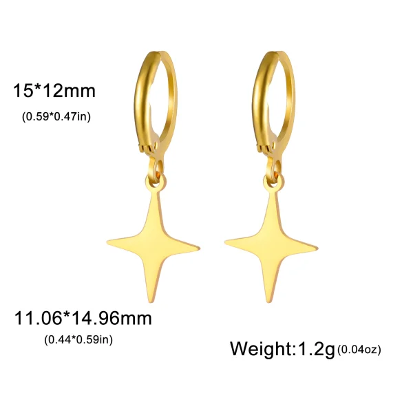 boucles d'oreilles pendantes lune étoile pour femmes… – Chant… – Image 12