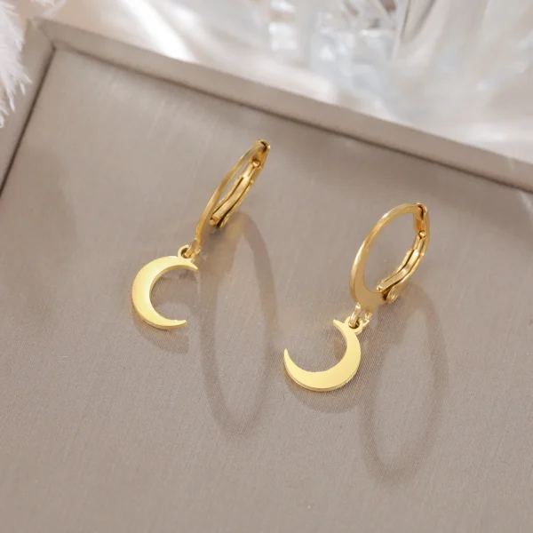 boucles d'oreilles pendantes lune étoile pour femmes… – Chant… – Image 27