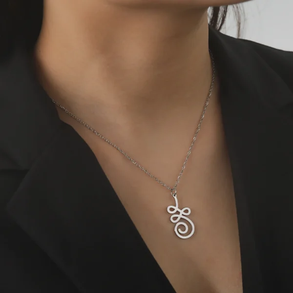fleur de Lotus Yoga Om Unalome pendentif collier en… – Éclat… – Image 30