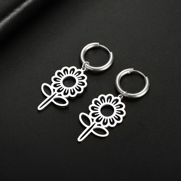 Boucles d'oreilles pendantes de fleurs mignonnes pour… – Chant… – Image 12