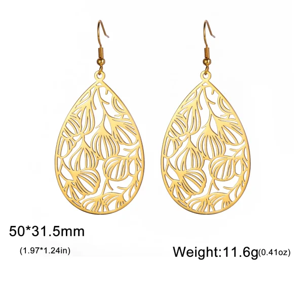 Boucles d'Oreilles Bohème Filig123 en Forme de Goutte… – Ailes… – Image 6