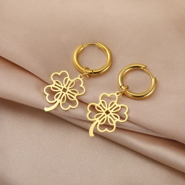 Boucles d'oreilles pendantes Everver à quatre feuilles… – Éclat… – Image 24