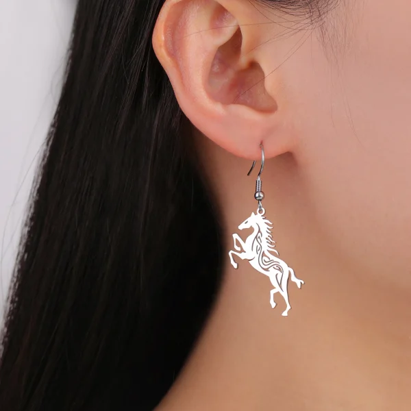 boucles d'oreilles cheval exquises pour femmes, en… – Ailes… – Image 14