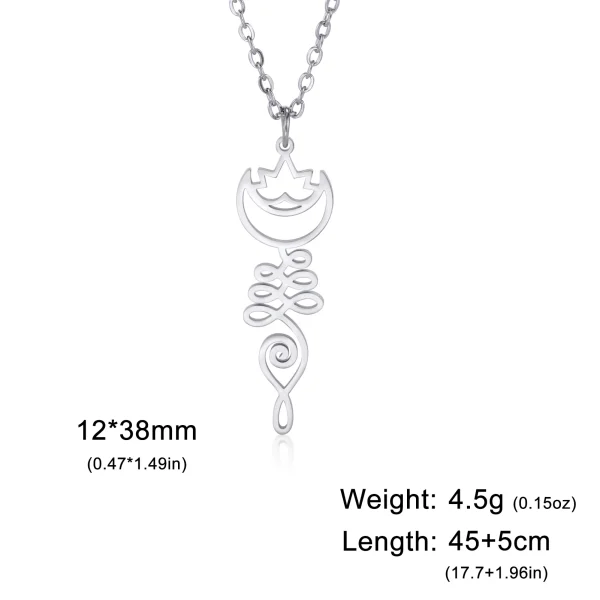 fleur de Lotus Yoga Om Unalome pendentif collier en… – Éclat… – Image 16
