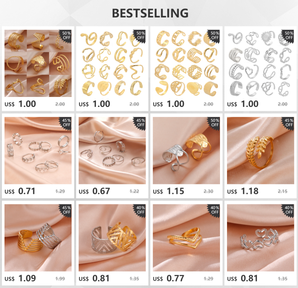 bagues en forme de feuille de Ginkgo pour femmes, en… – Chant… – Image 11