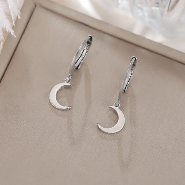 boucles d'oreilles pendantes lune étoile pour femmes… – Chant… – Image 28