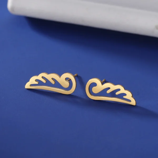 Boucles d'Oreilles Ailes d'Ange en Acier Inoxydable pour… –… – Image 4