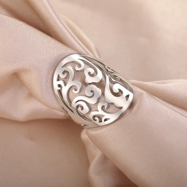 bague ajustable en filigrane géométrique pour femmes,… – Rune… – Image 4