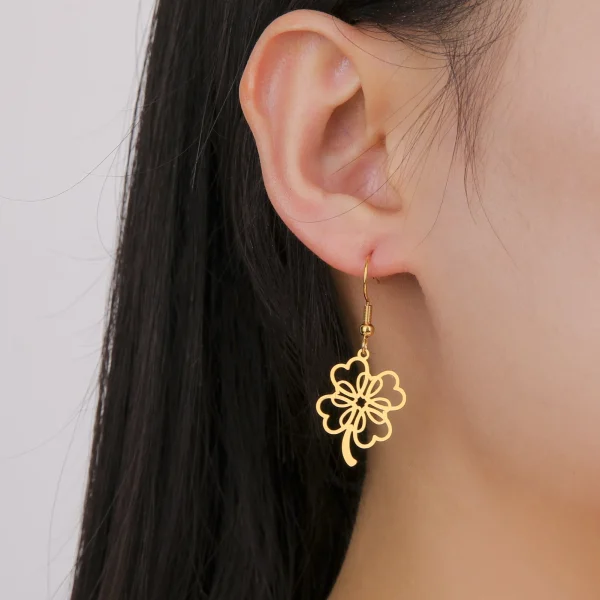 Boucles d'oreilles pendantes Everver à quatre feuilles… – Éclat… – Image 18