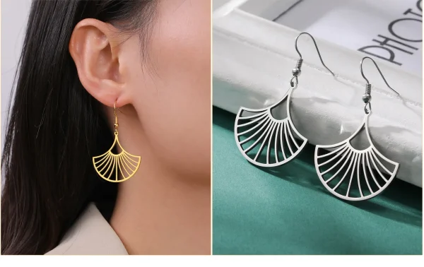 Boucles d'oreilles bohème en acier inoxydable pour… – Ailes… – Image 35
