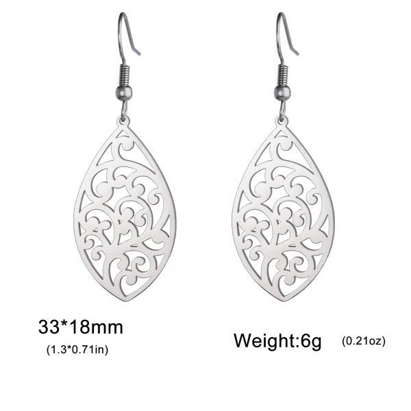 Boucles d'oreilles bohème en acier inoxydable pour… – Ailes… – Image 11