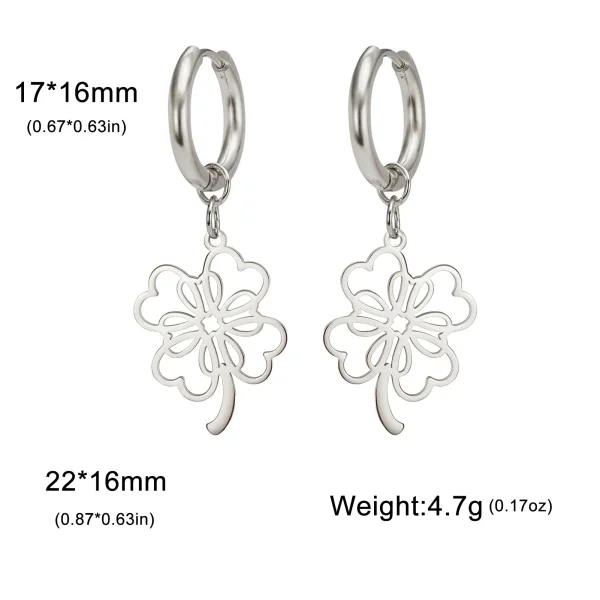Boucles d'oreilles pendantes Everver à quatre feuilles… – Éclat… – Image 9