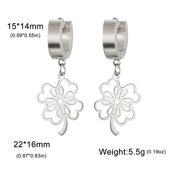 Boucles d'oreilles pendantes Everver à quatre feuilles… – Éclat… – Image 7
