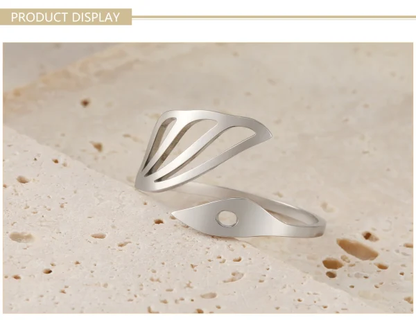 Elegant Swan Open Ring Women Stainless Steel Adjustable… –… – Image 11