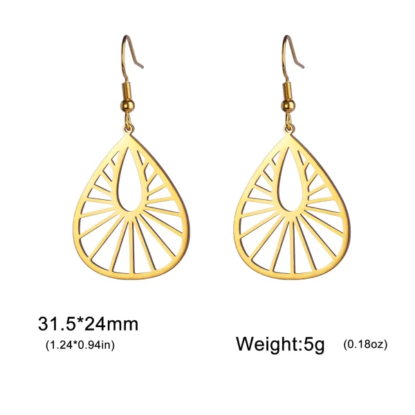 Boucles d'oreilles bohème en acier inoxydable pour… – Ailes… – Image 8