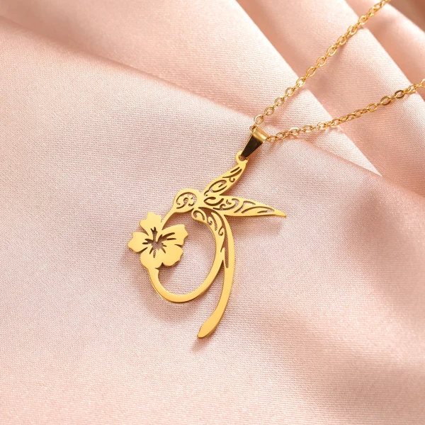 Colliers avec pendentif fleur de colibri pour femmes et filles,… – Image 16