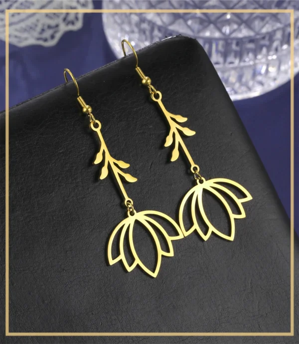 Boucles d'oreilles pendantes en acier inoxydable … – Ailes… – Image 9