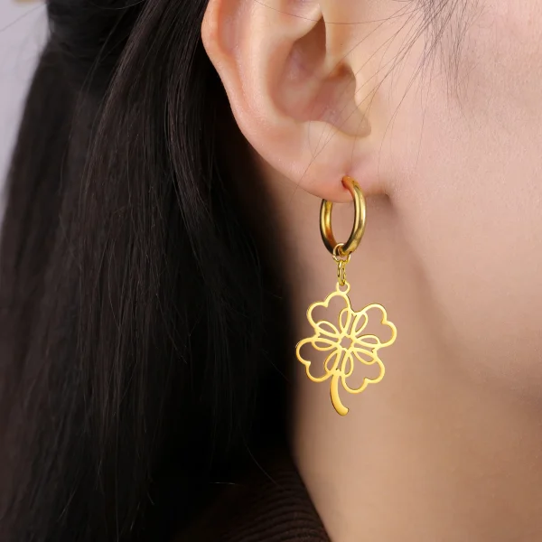 Boucles d'oreilles pendantes Everver à quatre feuilles… – Éclat… – Image 26