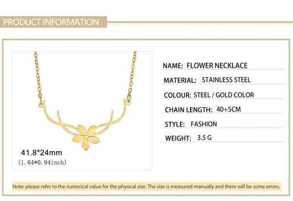 Collier Pendentif Fleur Romantique pour Femme, Acier… – Rune de… – Image 16