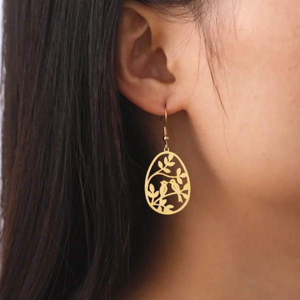 Boucles d'oreilles pendantes en acier inoxydable pour… – Chant…