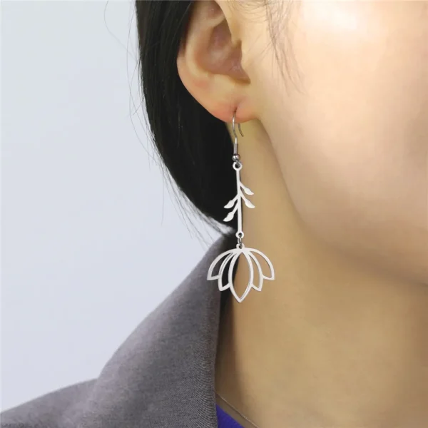 Boucles d'oreilles pendantes en acier inoxydable … – Ailes… – Image 14