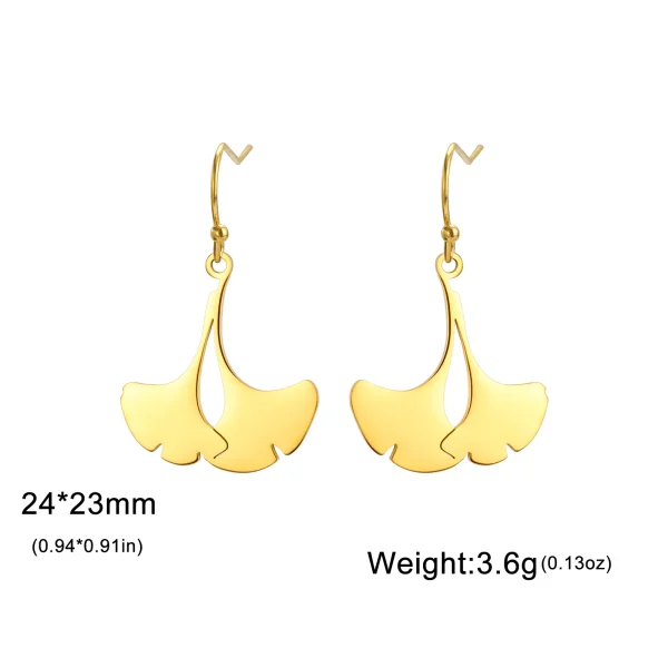 boucles d'oreilles pendantes en forme de feuille de… – Chant… – Image 6