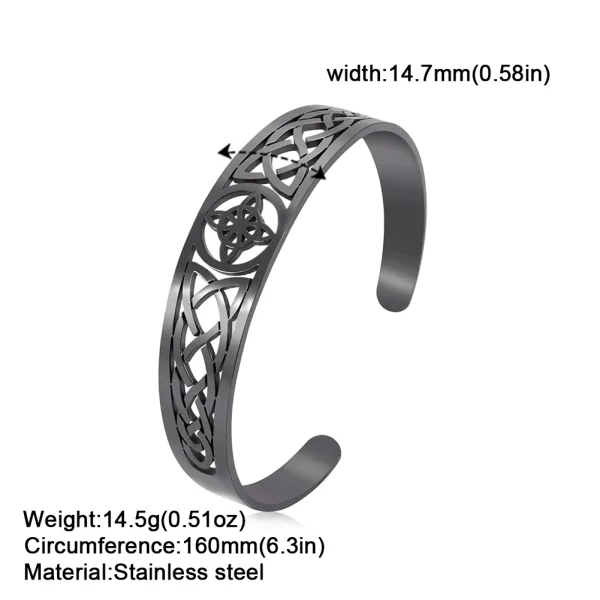 Bracelets manchette en acier inoxydable avec nœud de… – Rune de… – Image 8